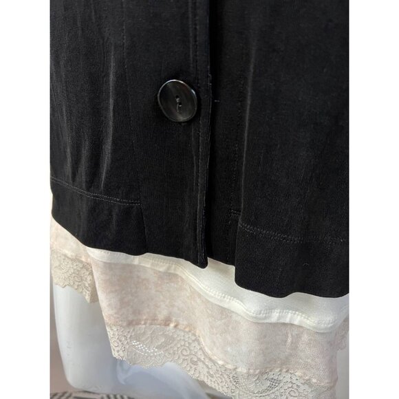 Chicos Travelers Womens Jacket Black Long Sleeve Buttons Notch Collar 2 - Picture 8 of 12